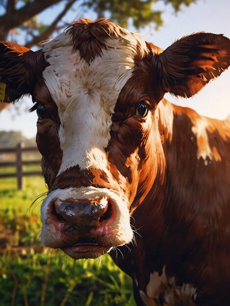 Foto een koe op een boerderij