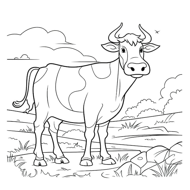 Een koe staat in een weiland en de koe kijkt naar de camera.