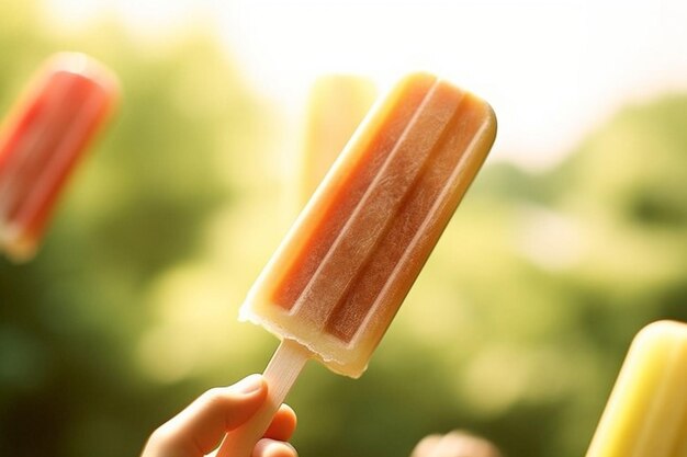 Een koel en romig popsicles dessert om te genieten op een hete dag