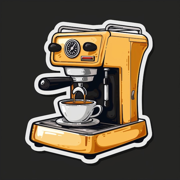 Foto een koffiemachine met een kop koffie