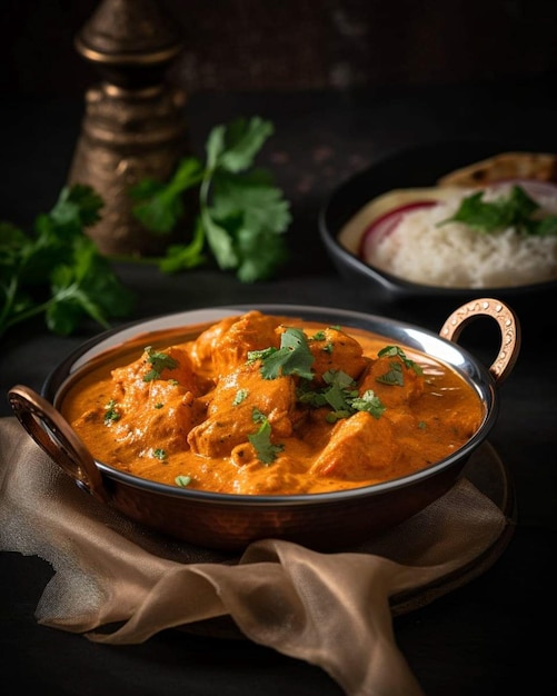 Een kom kip tikka masala