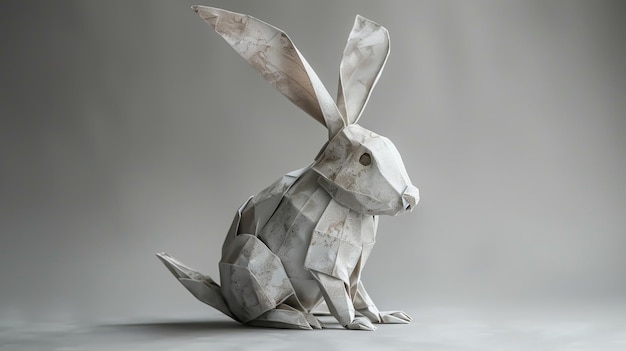 Een konijn van papier.