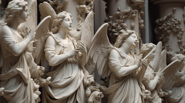 Foto een koor van engelenbeeld wordt gegenereerd