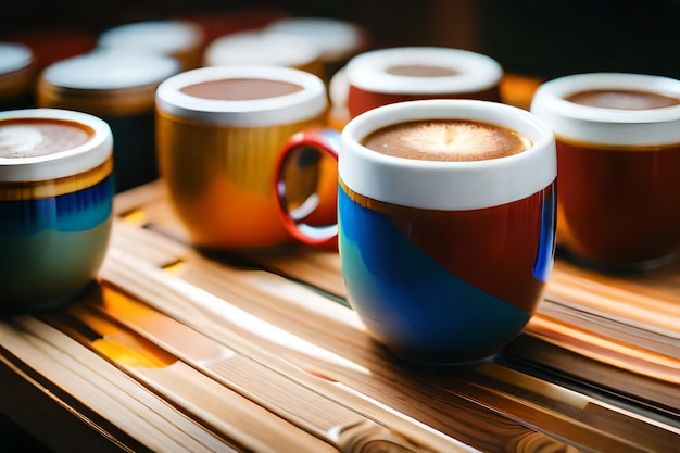 Foto een kop koffie met het woord latte erop.