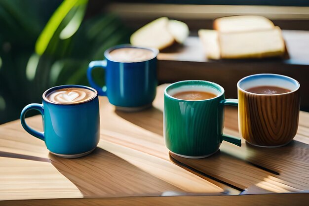 Foto een kop koffie met het woord latte erop.