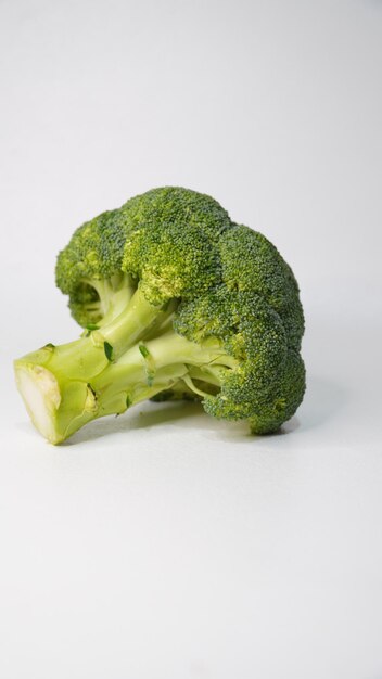 een kop verse broccoli op een witte achtergrond