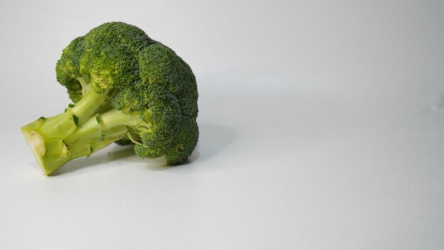 een kop verse broccoli op een witte achtergrond