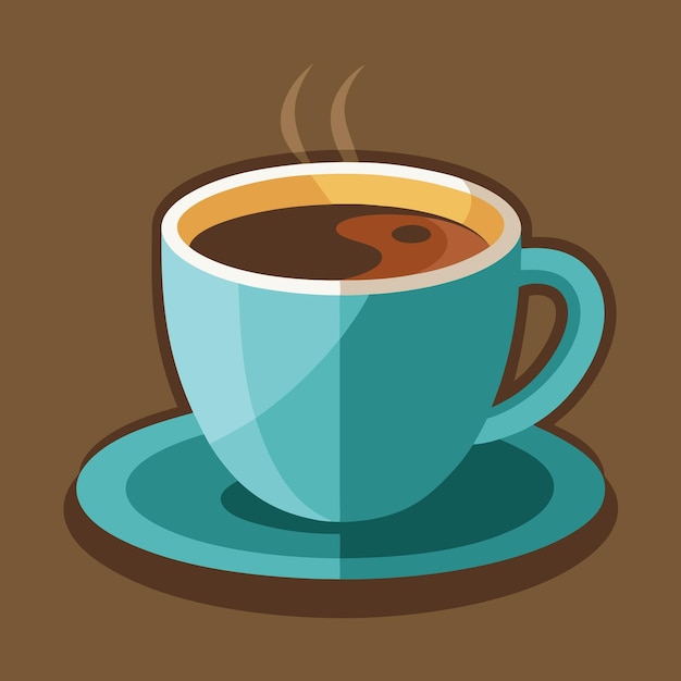 Een kop warme thee Drink servies Vector illustratie
