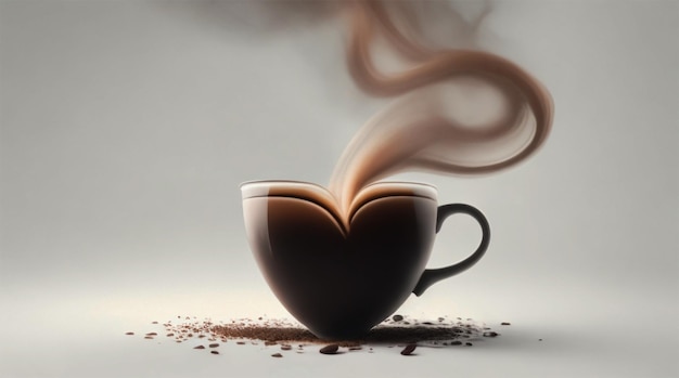 Een kopje koffie met een hart erop getekend