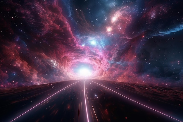 Een kosmische snelweg die zich uitstrekt over de kosmos conn 00188 02