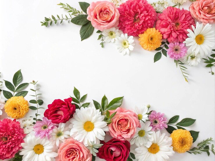 Foto een krans van bloemen met het woord daisy aan de onderkant