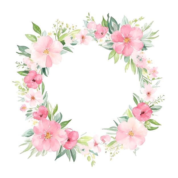 een krans van roze bloemen met het woord " lente " erop