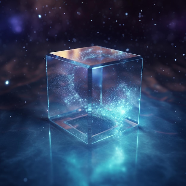 Een kubus met de woorden blauw erop