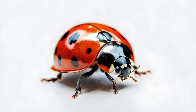 een ladybug met een rode ladybug op zijn rug