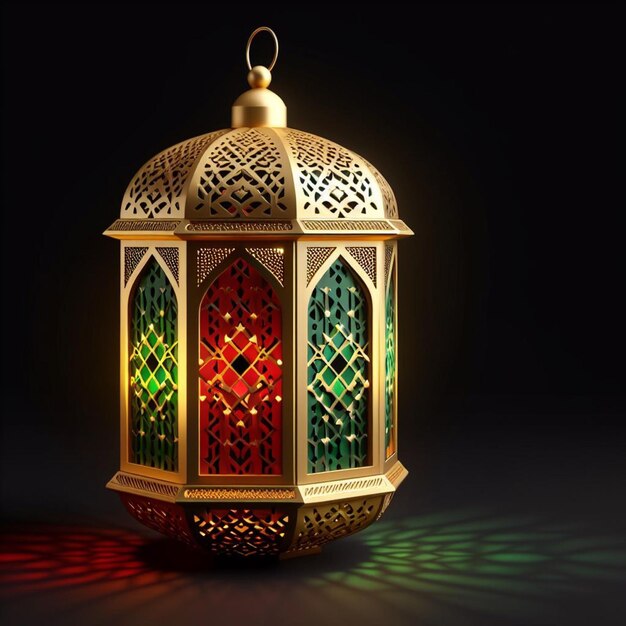 Een lamp met Arabische lampen op een tafel