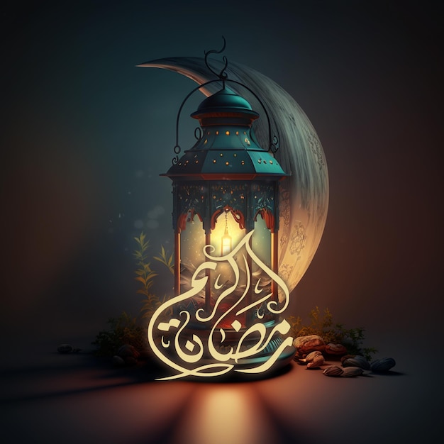 Een lamp met de woorden ramadan erop geschreven