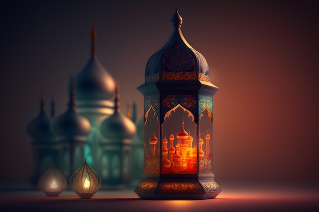 Een lamp met de woorden ramadan erop