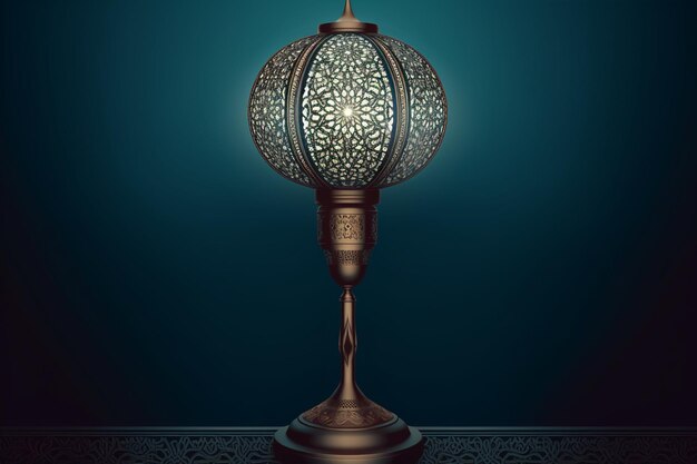 Een lamp met een decoratief ontwerp erop generatieve ai