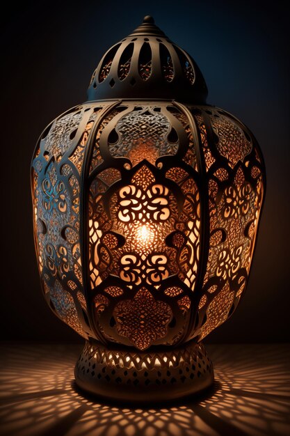 Foto een lamp met een lampje erin waar 'eid' op staat