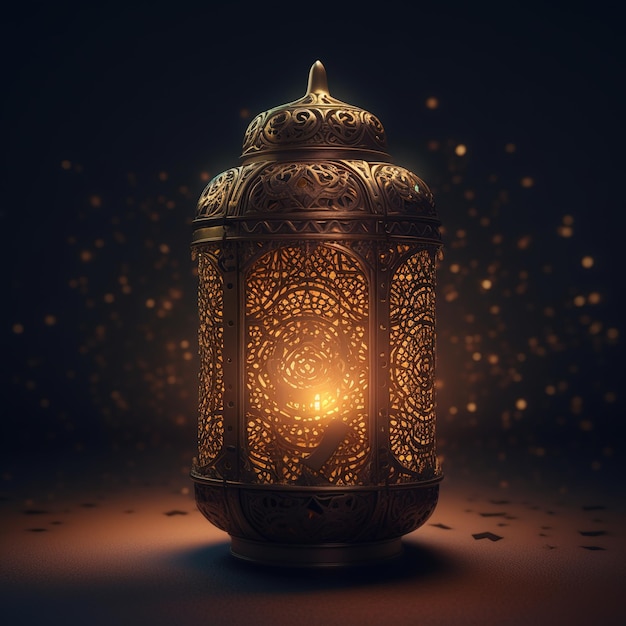 Een lamp met het woord ramadan erop