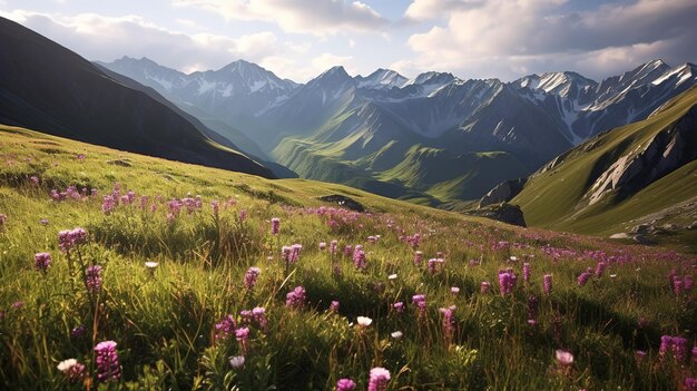 Een landschap met lucht en land