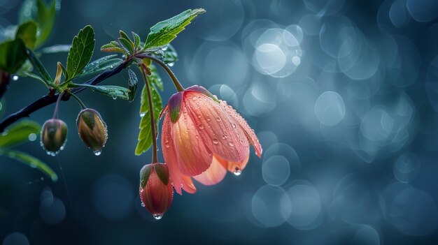 Een lange lantaarn bloem hangt bloem thema achtergrond of behang