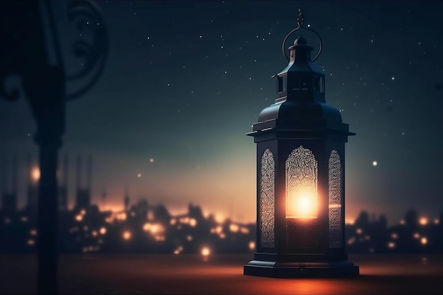 Een lantaarn Islamitische achtergrond Ramadan achtergrond