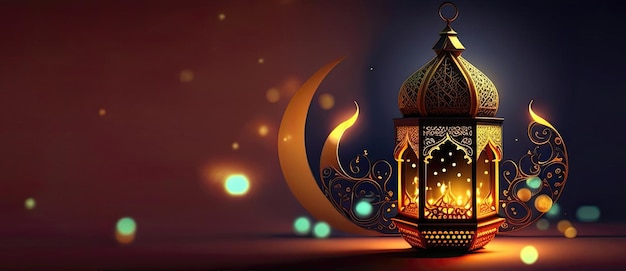 Een lantaarn met het woord ramadan erop