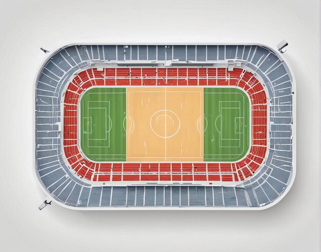 een leeg basketbalstadion met een groen veld