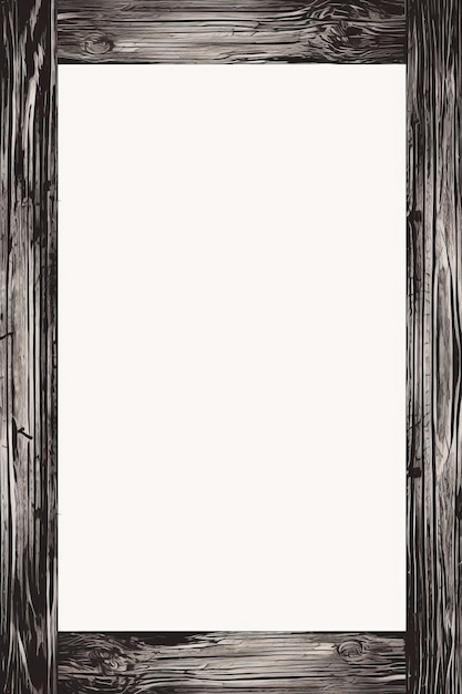 een leeg houten frame op een witte achtergrond