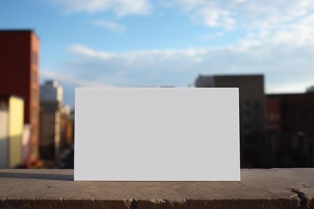 Foto een leeg stuk papier dat op een richel zit