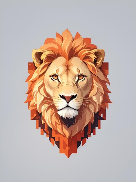 Foto een leeuwenhoofd super minimaal gepixelde vector logo generatieve ai