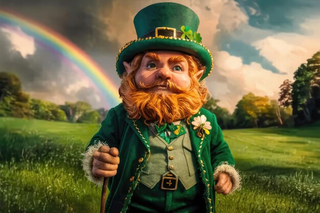 Foto een leprechaun in een weide