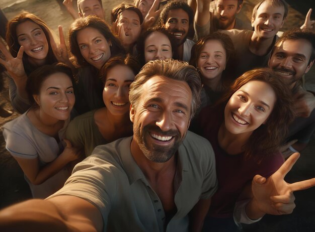 Een leraar en een groep studenten