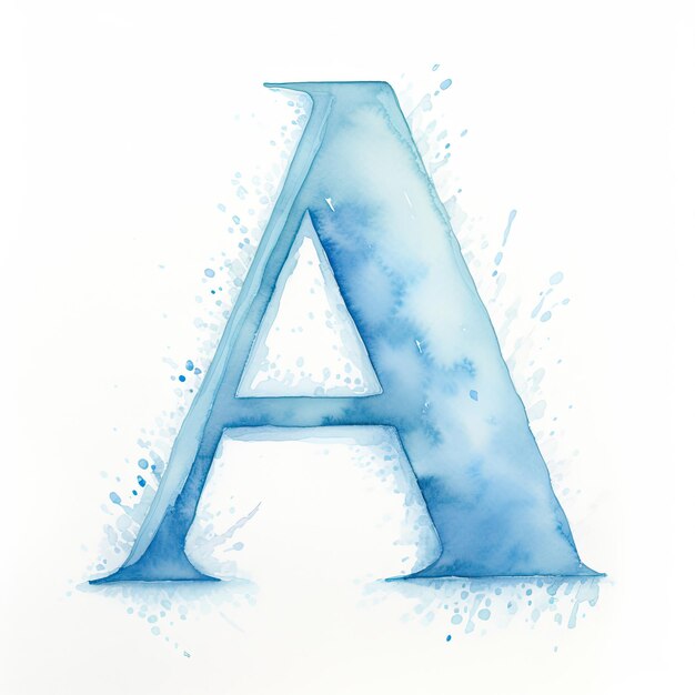 Foto een letter a is getekend in blauw water