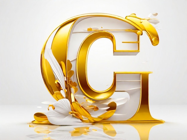 Een letter op een glas met de letter c erop.