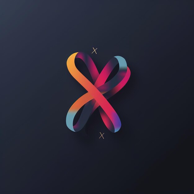 een letter op een zwarte achtergrond met de letter x