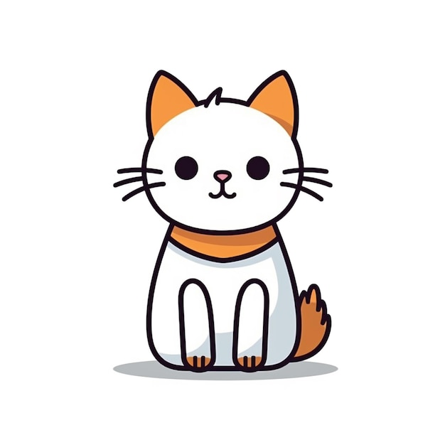 Een leuke tekening van de de stickerlijn van de kattencartoon