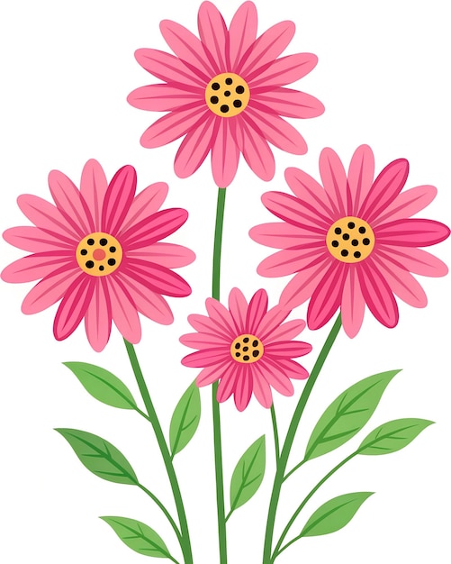 Een levendig boeket roze madeliefjes