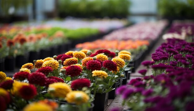 Foto een levendig boeket van veelkleurige bloemen brengt frisheid in de zomer, gegenereerd door kunstmatige intelligentie