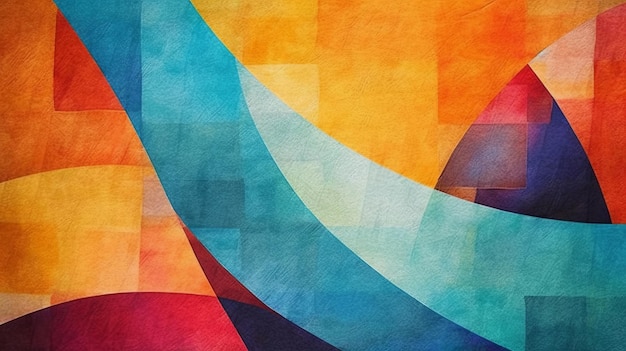 Een levendig en kleurrijk abstract schilderij Generatieve ai