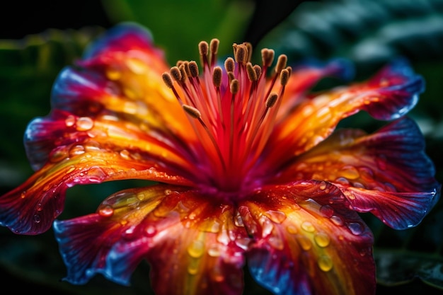 Een levendig gekleurde exotische tropische bloem