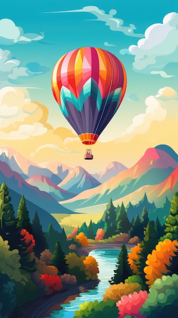 Een levendig heteluchtballonfestival met kleurrijke ballonnen die in de lucht zweven
