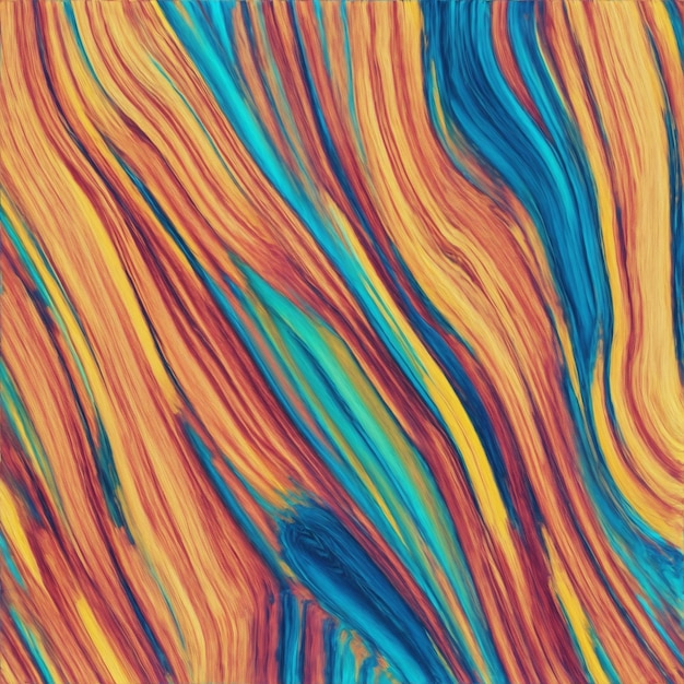 Een levendig kleurrijk abstract schilderij van een houtnerfpatroon