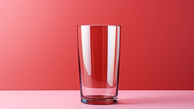 Foto een levendig rood glas delicaat geplaatst op een zachte roze tafel