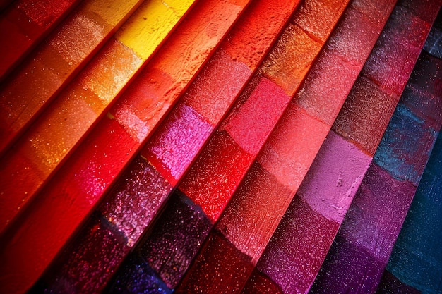 Foto een levendig spectrum van krijtpastels gerangschikt in een opvallend kleurrijk gradiënt voor een artistieke achtergrond