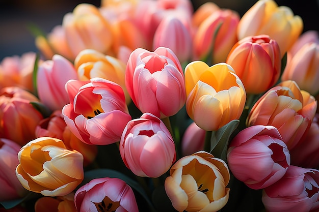 Een levendig tulpenboeket CloseUp