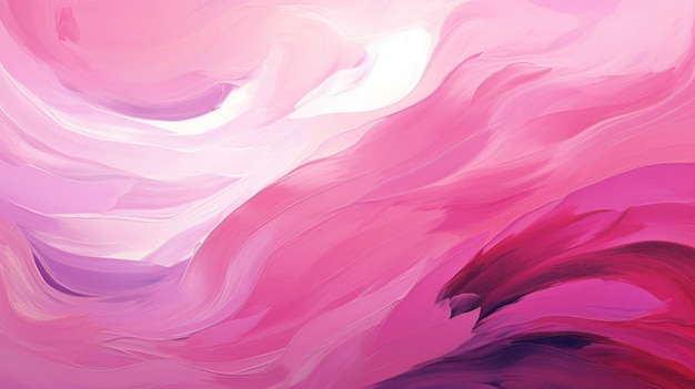 een levendige abstracte achtergrond met gedurfde penseelstreken in roze tinten en spatten van wit