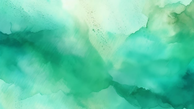 Een levendige aquarel in de kleuren groen en blauw Generatieve ai