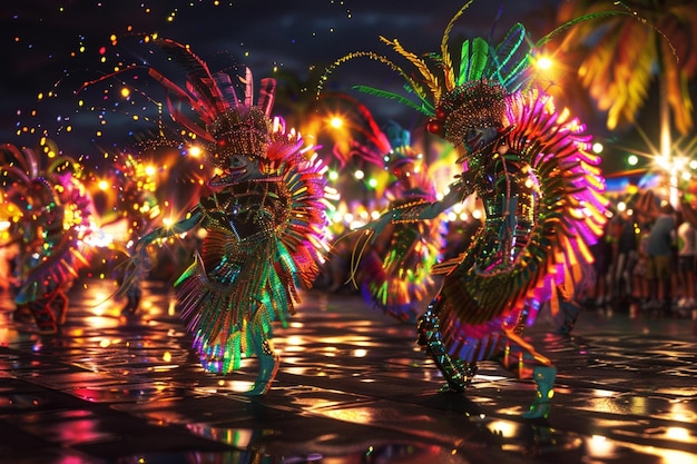 Foto een levendige braziliaanse samba-parade